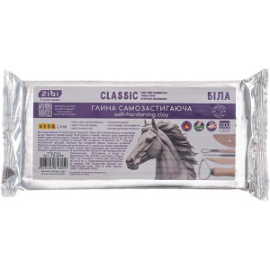 Глина самозастигаюча ZiBi Classic 1 кг біла