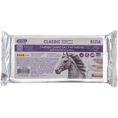 Глина самозастигаюча ZiBi Classic 1 кг біла
