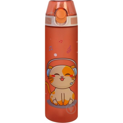Пляшка для води CoolForSchool Cat Vibes 750 мл, рожева