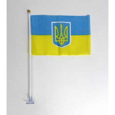 Прапор України 14x21 см з присоскою 