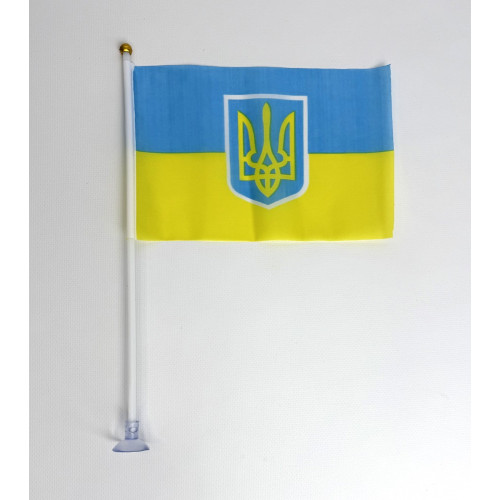 Прапор України 14x21 см з присоскою 