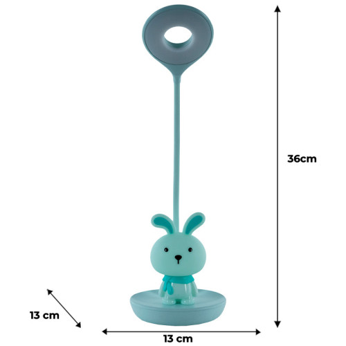 Настільна лампа LED з акумулятором Kite Bunny зелена