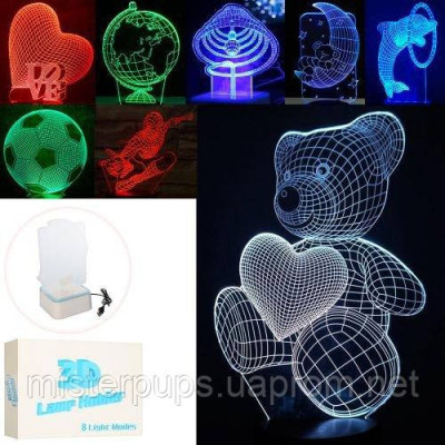 Нічник 3D  USB кабелем