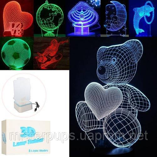 Нічник 3D  USB кабелем