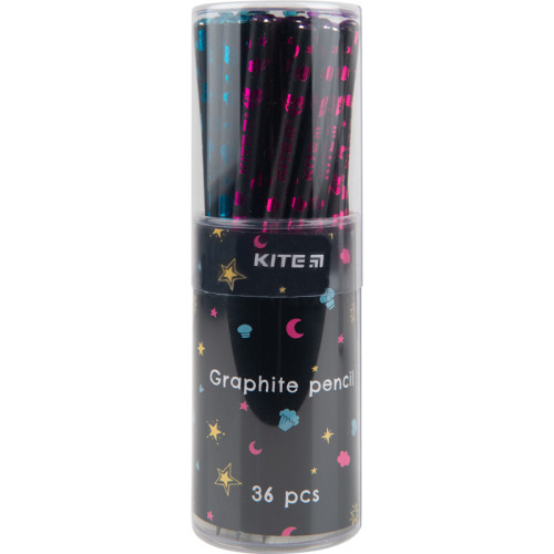 Олівець графітний Kite Sweet з кристалом, чорний корпус