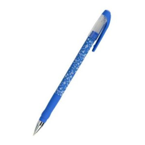 Ручка кулькова Axent Blue floral синя