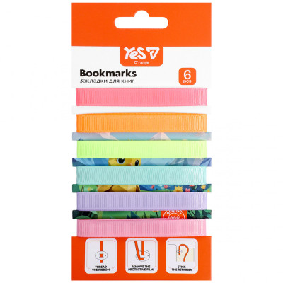 Закладки для книг Yes Orange Line 6 шт пастельні кольори