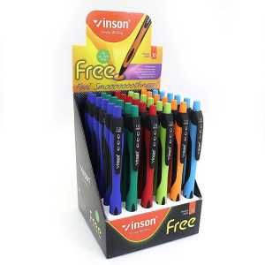 Ручка масляна VINSON Fine soft touch синя  автоматична 