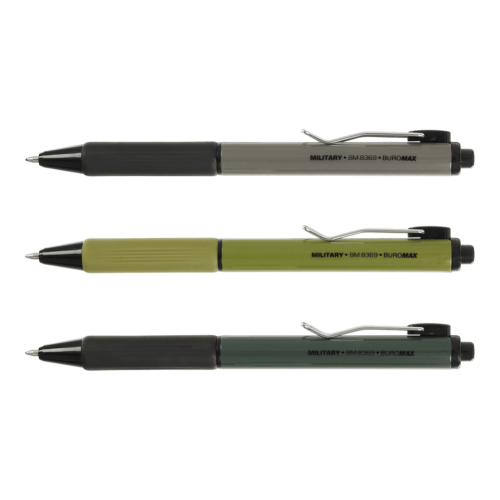 Ручка масляна автоматична Military Buromax 0,7 мм Синя