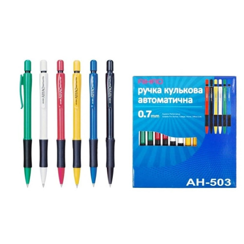 Ручка кулькова автоматична з грипом Aihao Синій