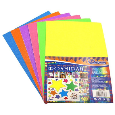 Фоаміран EVA Fluorescent Glitter A4 6 шт Josef Otten