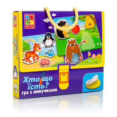 гр Гра з липучками "Хто що їсть?" - VT 1302-27 /укр/ (18) "Vladi Toys"