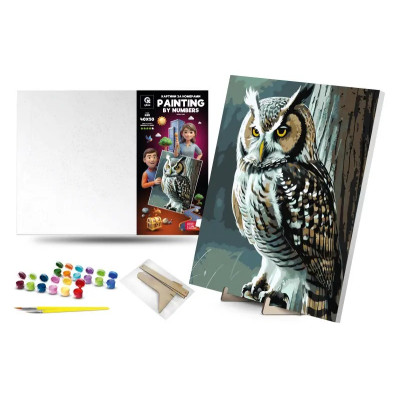 Картина розпису за номерами 40х50 см "Мудра сова