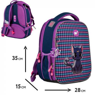 Рюкзак шкільний каркасний YES H-100 Fantastic Kitty  з ортопедичною спинкою