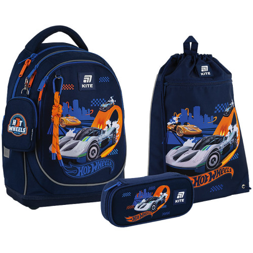 Шкільний набір Kite Education Hot Wheels  (рюкзак, пенал, сумка)